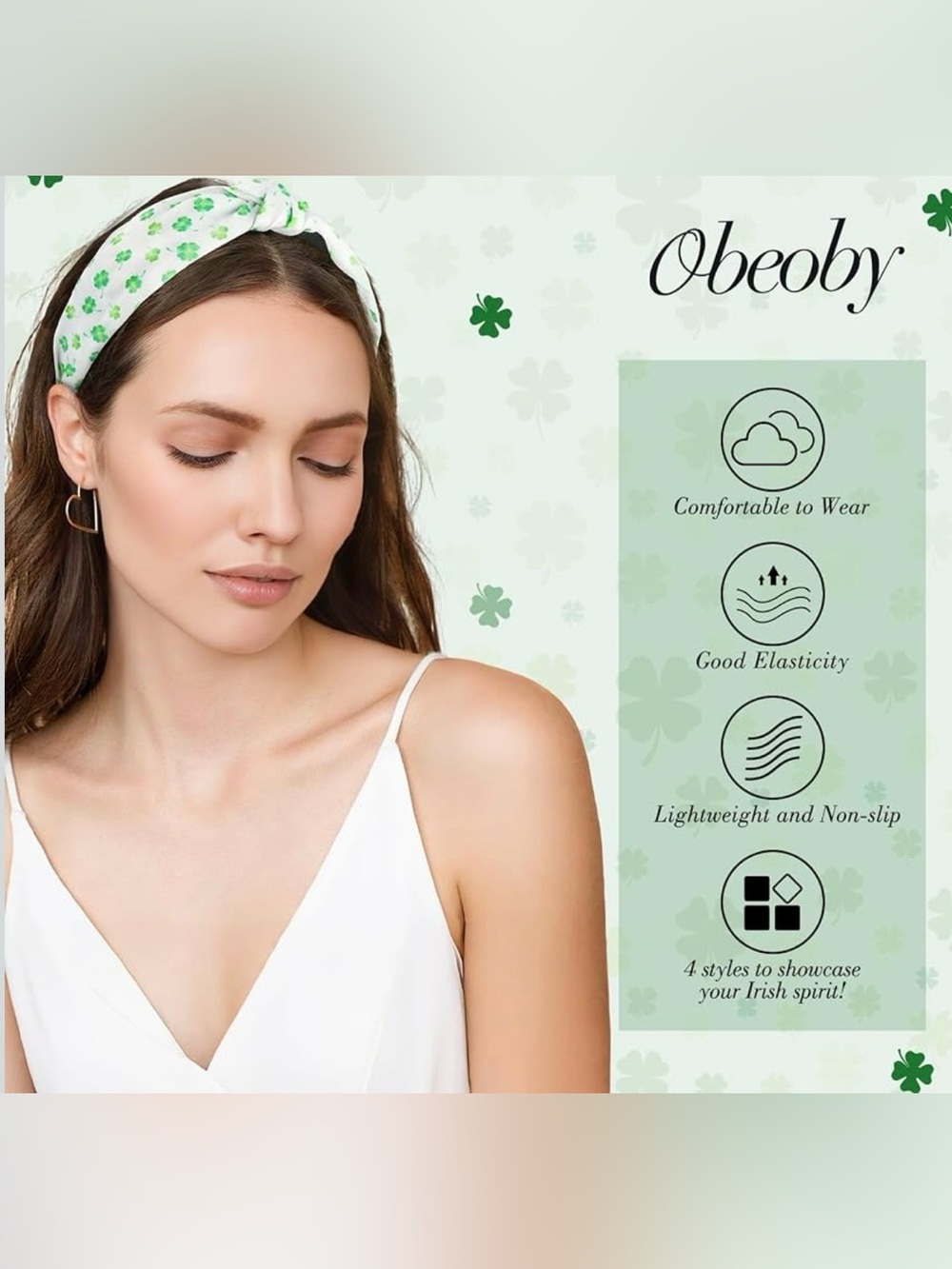 Obeoby Green Headband 4 Piece Set - Picture 5 of 6
